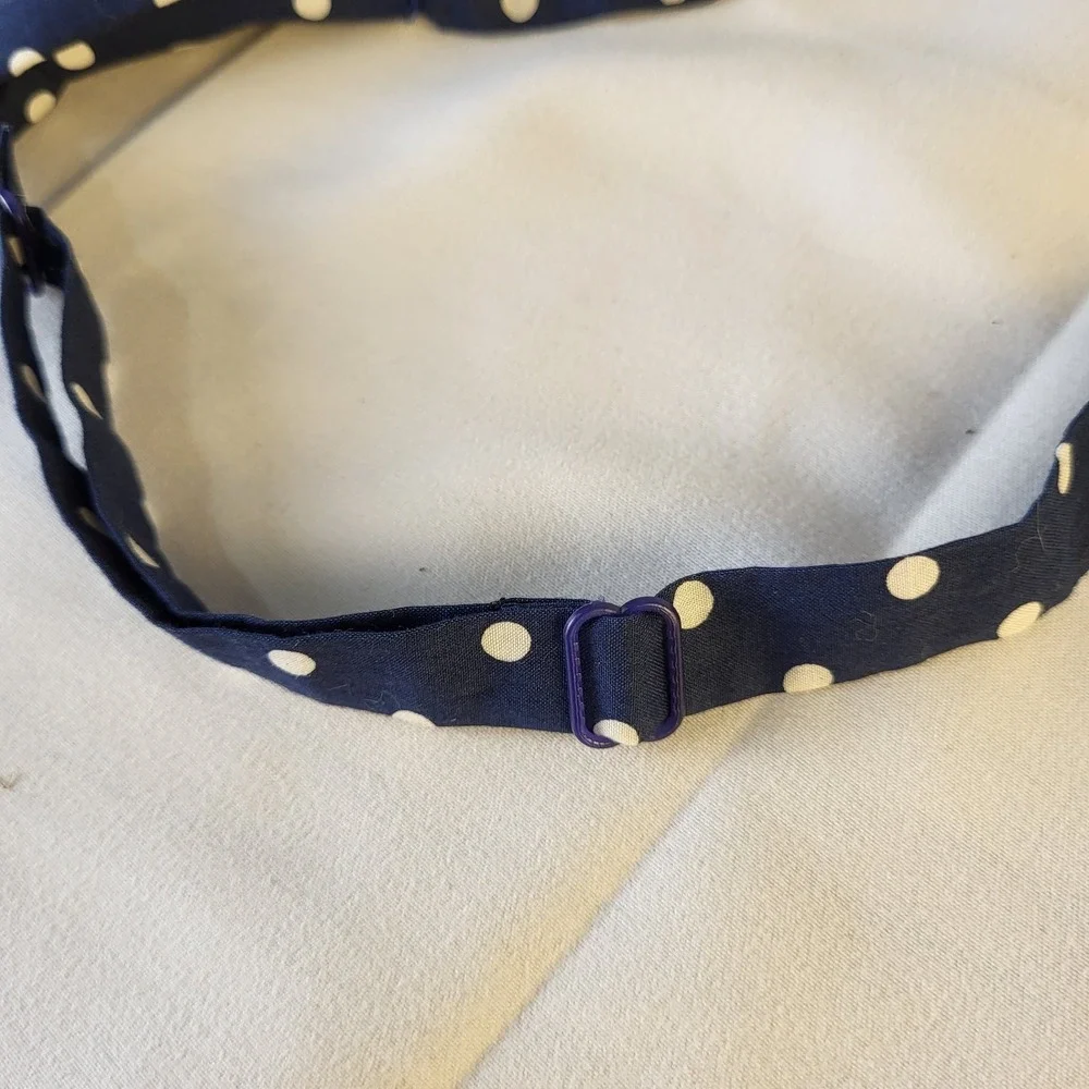 Polarn O Pyret Kids Navy White Polkadot Adjustable Necktie with Snap